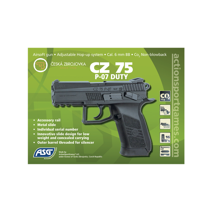 ΠΙΣΤΟΛΙ SOFT GNB, ASG, CO2, CZ75 P-07 DUTY