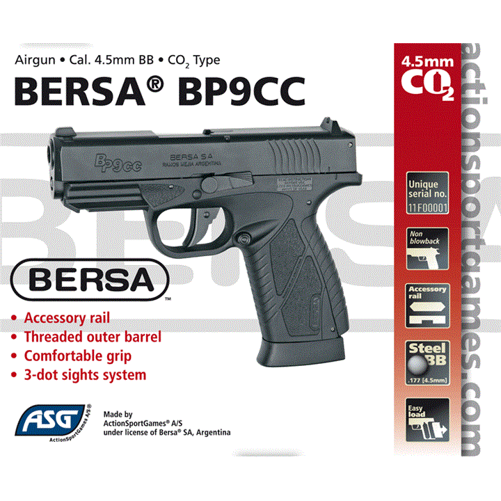 ΑΕΡΟΒΟΛΟ ASG BERSA, GNB, BP9CC, MS 4.5mm