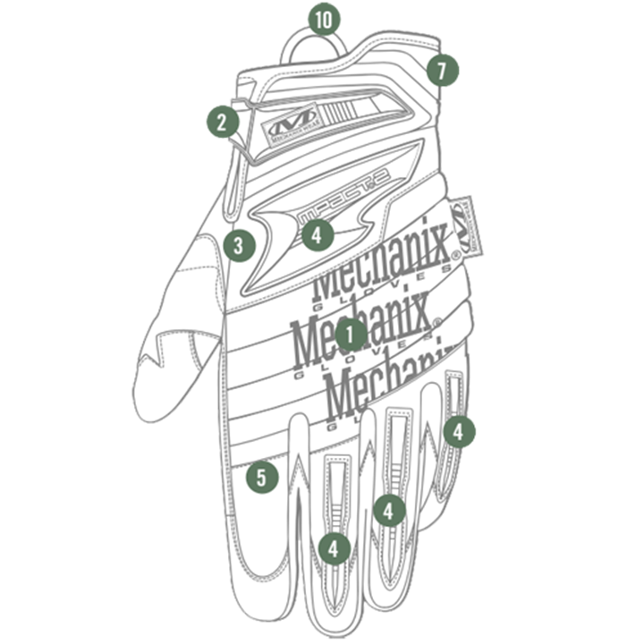 ΓΑΝΤΙΑ MECHANIX, M-Pact 2, Covert, Size M -- NEW