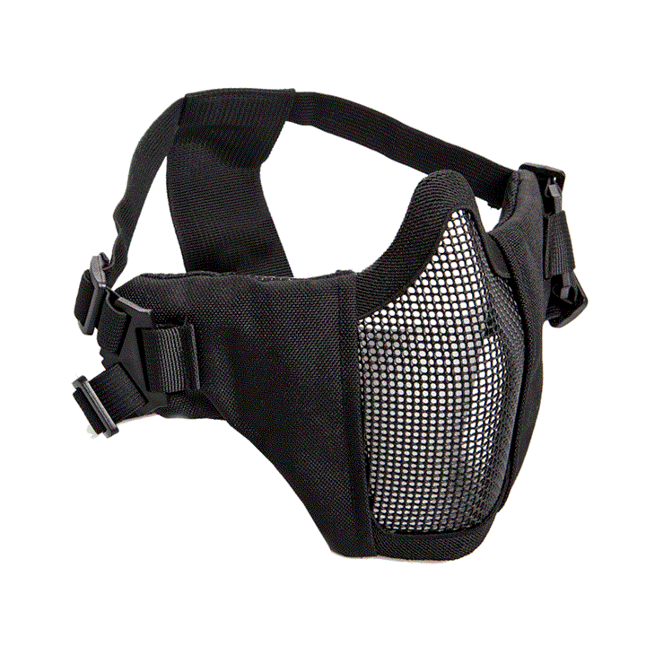 ΜΑΣΚΑ SOFT, Mesh Mask,ckeek pad, metal, lower half, Black