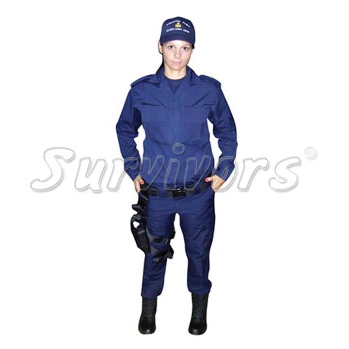 Χιτώνιο γυναικείο μπλε σατέν (χειμερινό) ελληνικής ραφής