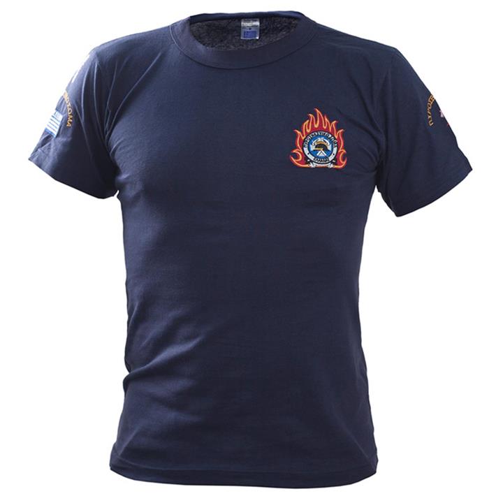 Μπλουζάκι μακό Πυροσβεστικής με κέντημα φλόγα