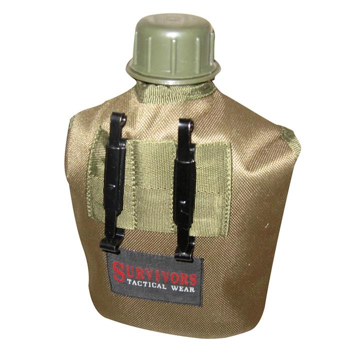 Παγούρι στρατιωτικό πλαστικό μονόχρωμο με κάλυμμα