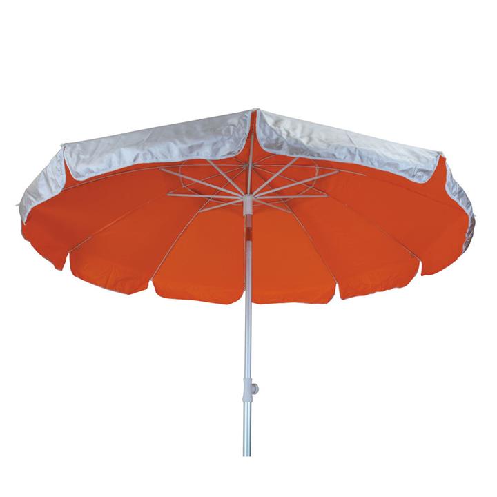 Summer Club Σπαστή Ομπρέλα Θαλάσσης Αλουμινίου Διαμέτρου 2m με UV Προστασία και Αεραγωγό Silver/Orange Costa 18329