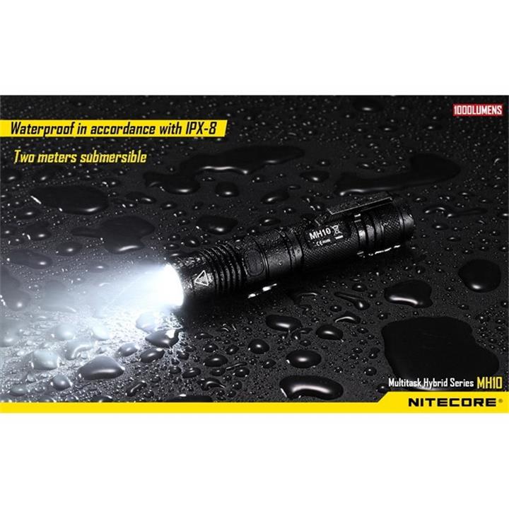 NiteCore Επαναφορτιζόμενος Φακός LED Αδιάβροχος IP68 με Μέγιστη Φωτεινότητα 1200lm MH10V2