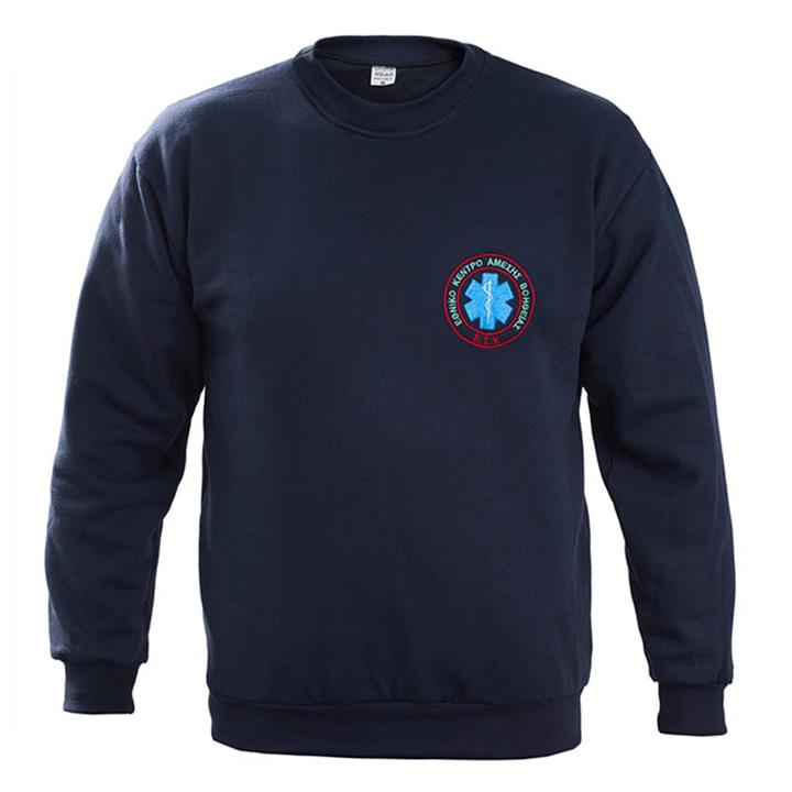 Φούτερ με λάστιχο και κέντημα ΕΚΑΒ βαμβακερό 100%