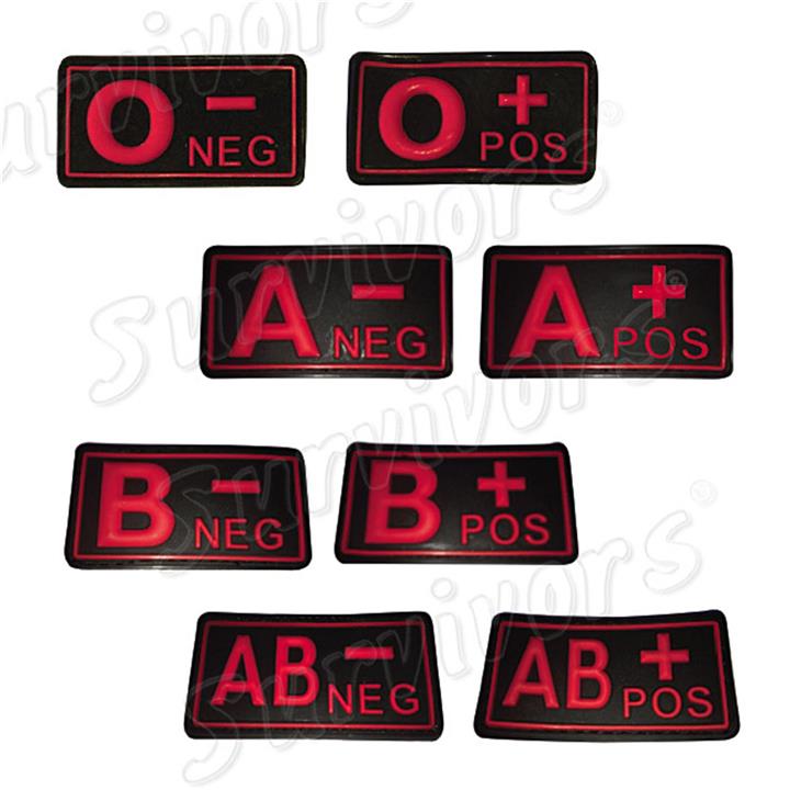 Σήματα ομάδες αίματος 3D (μαύρο – κόκκινο)