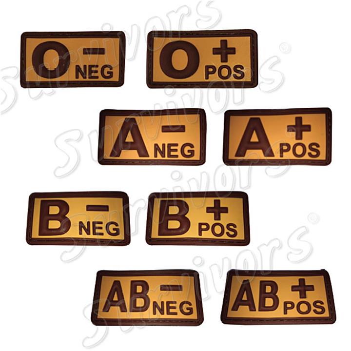 Σήματα ομάδες αίματος 3D (μπεζ - καφέ, ερήμου)